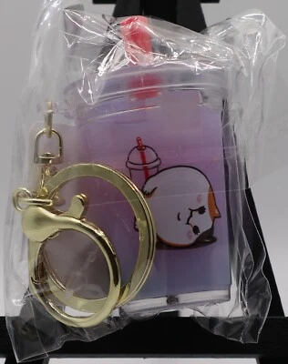 Gong Cha x Final Fantasy XIV Colaboración Púrpura Grasa Gato Boba Tea Llavero FFXIV FF14 Foto 1 de 3