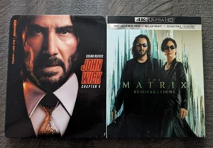 #JOHNWICK 4 & #MATRIX 4 #4K UHD/Blu-ray w/ Slips +FREE SHIP #KeanuReeves #Action - Picture 1 of 2