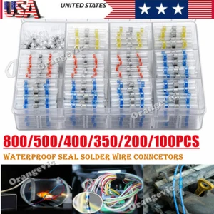800/400X Solder Seal Sleeve Heat Shrink Wire Connector Waterproof Butt Terminals - Picture 1 of 28