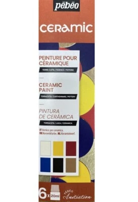 Pebeo Ceramic 6 x 20ml Paint Set Terracotta Pottery Earthenware Craft Painting - image 1 of 4