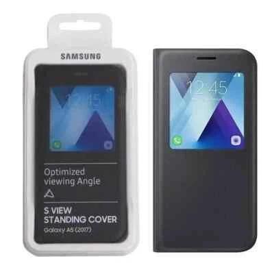 Official Samsung Galaxy A5 2017 Case S View Standing Cover BLUE/BLACK EF-CA520 - Image 1 of 4