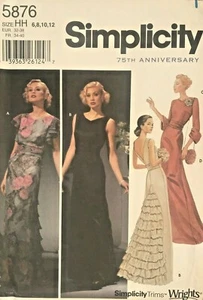 Simplicity Misses Abendkleid, Taschenmuster 5876 Größe 6-12 ungeschnitten - Bild 1 von 2