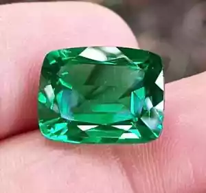 Natural 10.01 Ct Green Emerald EGL Certified Cushion Shape Loose AG Gemstone A+ - Picture 1 of 6