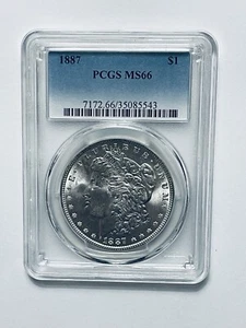 1887 Morgan Silver Dollar PCGS MS66 - Picture 1 of 12