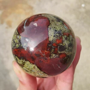 1PCS Natural Dragon Blood Stone Quartz Sphere Crystal ball Reiki Healing 45mm+ - Picture 1 of 8