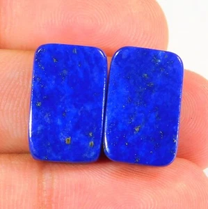 PAR DE PIEDRAS PRECIOSAS CABUJÓN RADIANTE AZUL NATURAL 23.CT 18x12x5 MM CY=268 - Imagen 1 de 6