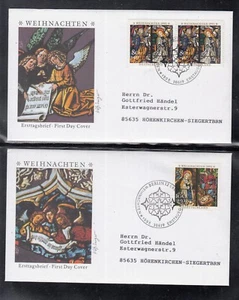 LA 011 ) Germany 1995 - Christmas window Marie Cathedral of 2 beautiful FDC - Picture 1 of 1