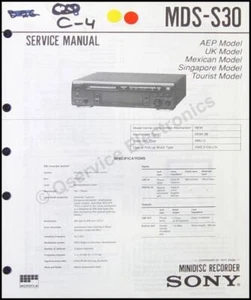 Sony MDS-S30 Original Printed Service Manual MDSS30 P/N 995983811 - Picture 1 of 1