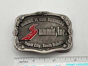 Vintage Stec's Summit Inc. Rapid City, SD Mining Is Our Business Belt Buckle - Picture 1 of 3