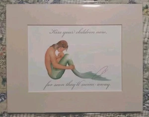 Robert Kline Mermaid Mother & Child Print Signed Matted Kiss Your Children 8 x10 - Picture 1 of 5