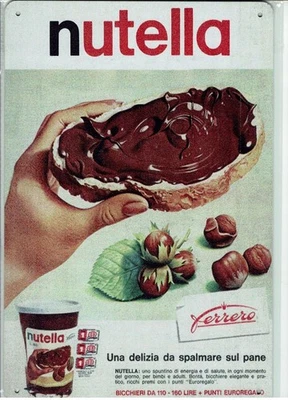 Nutella Retro Schokolade Deko Schild Konditorei Bäckerei Küche Vintage 08
