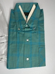 Vintage Donlin Tapered N Tails Permanent Press Hemd blau kariert Größe Large  - Bild 1 von 7