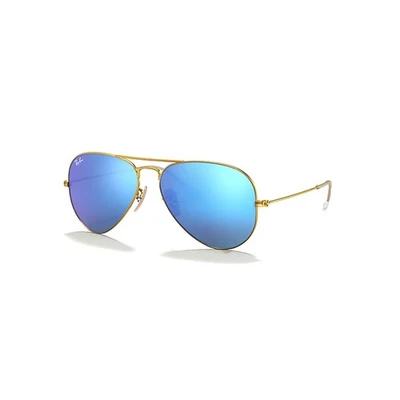 Gafas de sol Ray-Ban RB3025 clásicas aviador mate dorado/azul flash unisex - 58 mm Foto 1 de 4