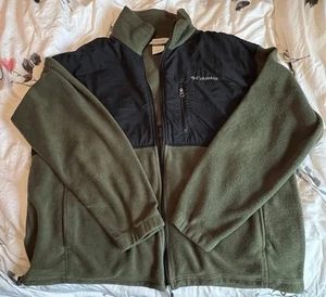 Columbia Sportswear Jacket Mens XL BLACK/Green Fleece Full Zipper Long Sleeve - Picture 1 of 7