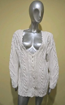 Vtg Exclusive Imports Crochet Pearl Button-Down Sweater Jacket/Cardigan Medium - Image 1 of 4