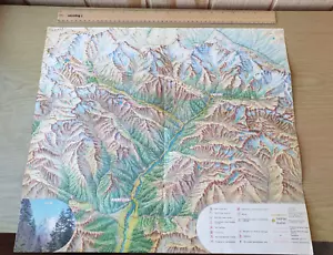 1980 Teberda Nature Reserve Soviet Guide Map Russian WallMap Poster USSR Vintage - Picture 1 of 9
