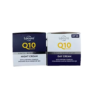 Aldi Lacura Q10 Renew Moisturising Face Creams Night and Day SPF 20 anti Wrinkle - Picture 1 of 4