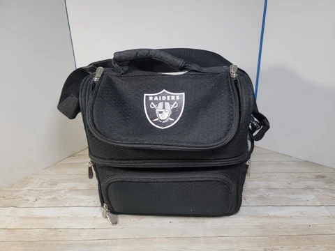 PICNIC TIME NFL Adult NFL Pranzo Lunch Cooler Bag Oakland Raiders Black Cover