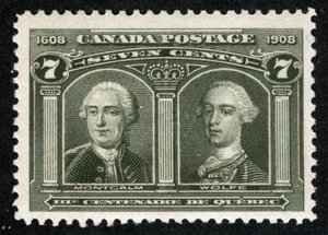 Canada Sc 100 Olive Green 7¢ Light Hinge Original Gum - Picture 1 of 1