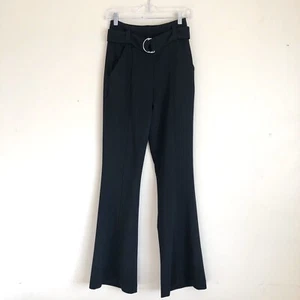 A.L.C. Women's Black Foster High Rise Belted Flare-Leg Pants Size 0 ($495) - Picture 1 of 9