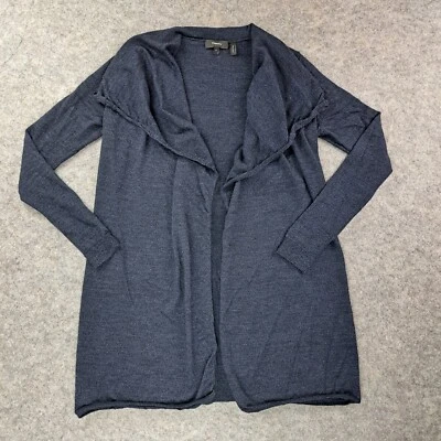 Theory Sweater Womens Small Petite Blue Cardigan Long Sleeve Open Front Wool - Image 1 of 4