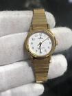 Lorus White Round Face Stretch Design Gold Tone Vintage Watch Pre-Owned Gift