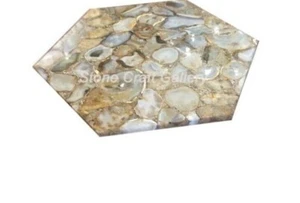 18" Golden Agate Corner Side Table Top Handmade Work Art Home decor - Picture 1 of 1