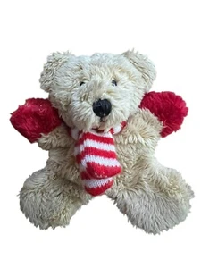 Vtg Teddy Bear Plush Christmas Holiday Fridge Magnet Red Scarf Mittens 3 Inches - Picture 1 of 3