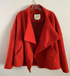 Abrigo Chaqueta Asimétrica Anthropologie Sascha Rojo Para Mujer Talla XLP - Imagen 1 de 4
