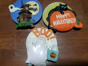 3 imanes de nevera SWIBCO Halloween 08 casa embrujada/gato con calabaza/fantasma ¡BOO! - Imagen 1 de 9