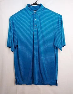 Polo golf uomo manica corta FJ FootJoy taglia L grande alta blu a righe - Foto 1 di 5