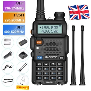 BAOFENG UV-5R III Tri-Band Walkie Talkie Long Range FM Two Way Radio & Headset - Picture 1 of 12
