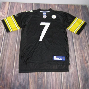 Pittsburgh Steelers Jersey Mens Large Black Reebok Ben Roethlisberger #7 NFL - Picture 1 of 6