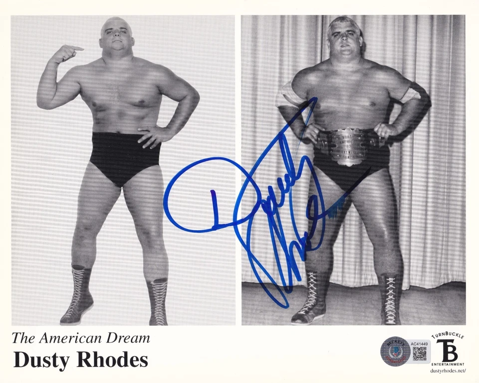 Фотография с автографом Дасти Родса 8x10 сертификат подлинности BAS WWF WCW TNA WAIT FCW ECW NWA JCP с автографом 9 шт. - Изображение 1 из 4