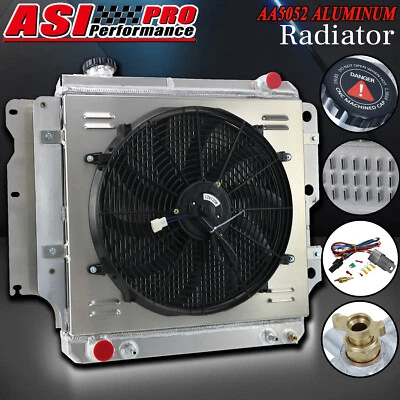 3 Row Aluminum Radiator Shroud Fan For 1987-2006 Jeep Wrangler TJ YJ 4.0L l4 l6 - Image 1 of 4