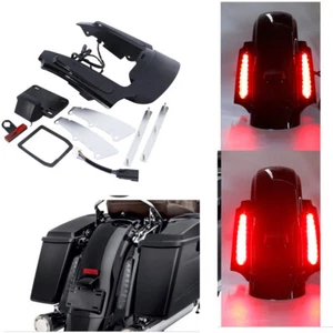 Rear Fender Fascia Set W/ LED Light Fit For Harley Touring Road King Glide 09-13 - Picture 1 of 14