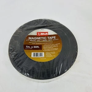 Zeus Magnetic Labeling Tape – 1" x 50ft Roll, Write-On Flexible Shelf Strip - Picture 1 of 3