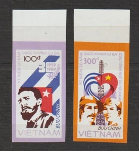 1988 Vietnam Stamps Fidel Castro Scott # 1883-1884 Imperf MNH  - Picture 1 of 1