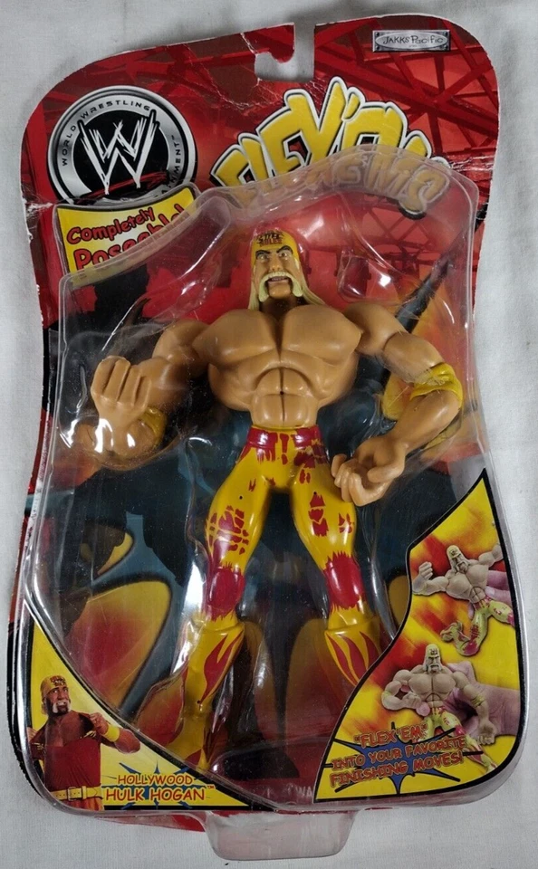 RARE Jakks Flex'ems Vintage Hulk Hogan WWE Figure 90s Wrestling WWF