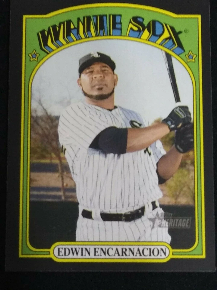Edwin Encarnacion 2021 Topps Heritage Black Parallel White Sox - Image 1 of 1