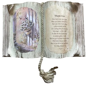 Judith Bond Vintage Thank You Open Book Tabletop Decor Faux Aged Finish 1987 - Picture 1 of 6