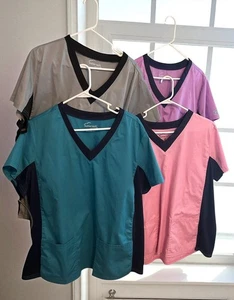 NWOT (4) Size XL Butter Soft Scrub Tops - Picture 1 of 2