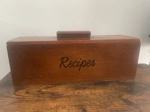 VINTAGE LEGNO Doppio Ricettario Rustico Casale con Divisori per Ricettazioni - Foto 1 di 5