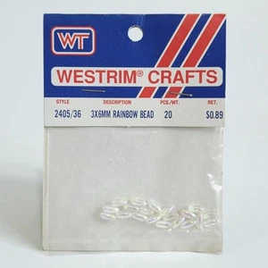 Cuentas arco iris artesanales Westrim ovaladas perla blanca estilo opalescente 2405/36 nuevas de stock - Imagen 1 de 5