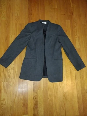 Calvin Klein Open Blazer Women's Size 12 Gray Preppy Academia Office Career - Image 1 of 3