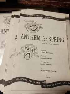 Lot 0f 19 Shawnee Press Anthem for Spring SATB Composed by Pietro M. Mascagni J4 - Picture 1 of 2