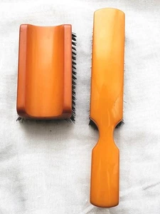 Vintage Set Fuller Brushes Butterscotch Bakelite Handles Military Bristlecomb - Picture 1 of 5