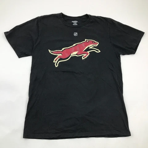 Arizona Coyotes Shirt Size Large L Black Red Short Sleeve Hockey Martin Hanzal Cover