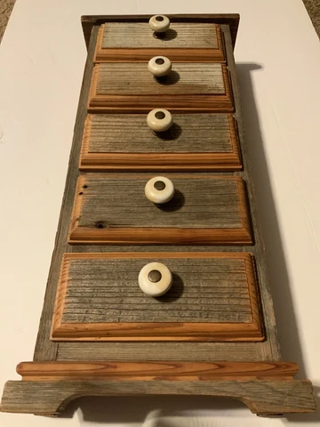 5 Drawer Curio Whatnot Cabinet Wooden Chest Spice Box Farmhouse Shelf 18 x 8x3.5 Cover
