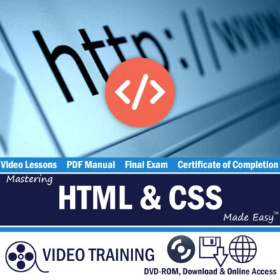 Learn HTML5 and CSS3 Video Training Tutorial DVD-ROM Course Intro HTML and CSS - Image 1 of 4